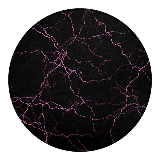Purple Lightning Print Round Blanket