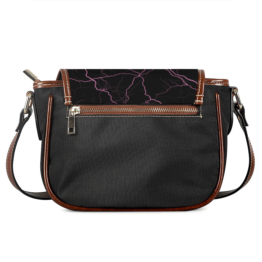 Purple Lightning Print Saddle Bag