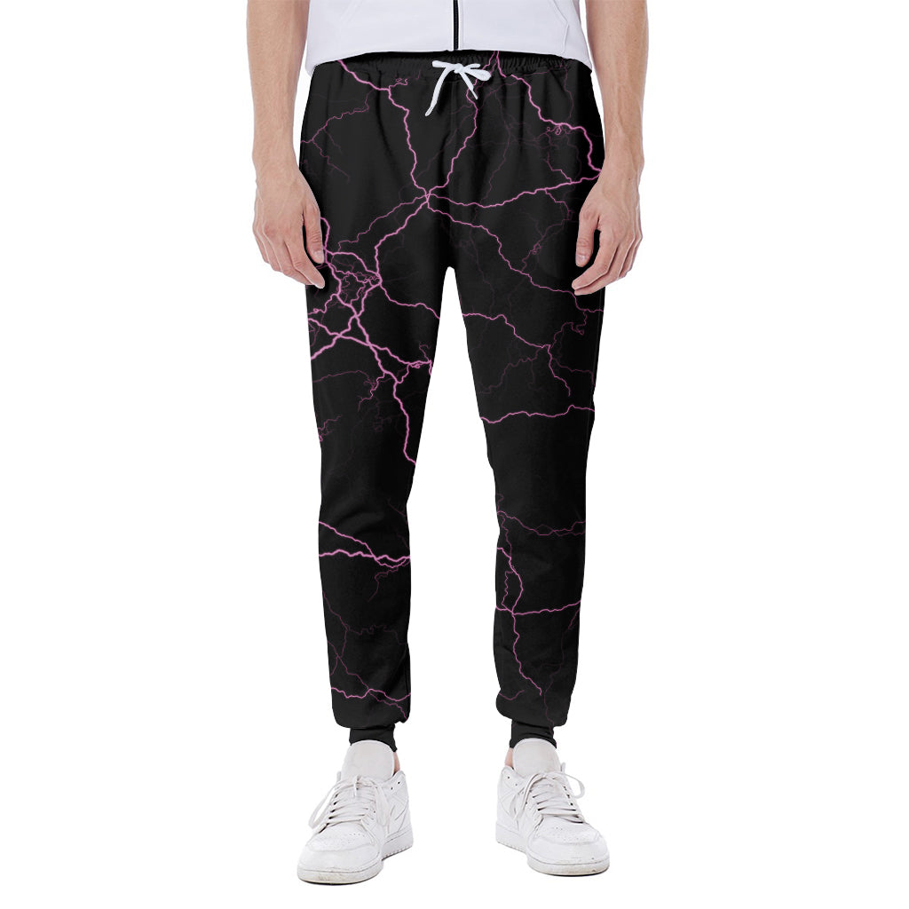 Purple Lightning Print Scuba Joggers