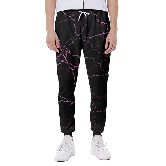 Purple Lightning Print Scuba Joggers