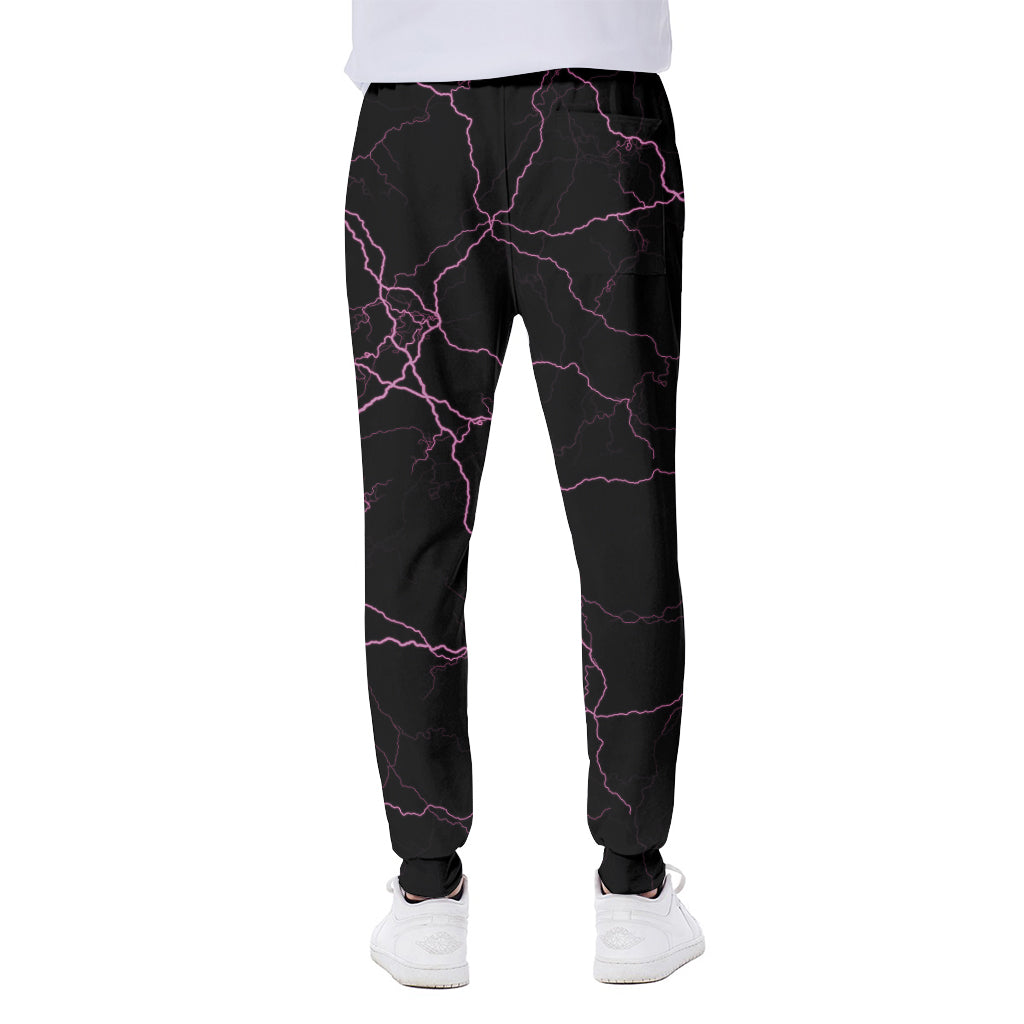 Purple Lightning Print Scuba Joggers