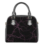Purple Lightning Print Shoulder Handbag