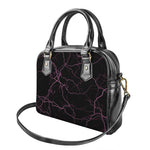 Purple Lightning Print Shoulder Handbag