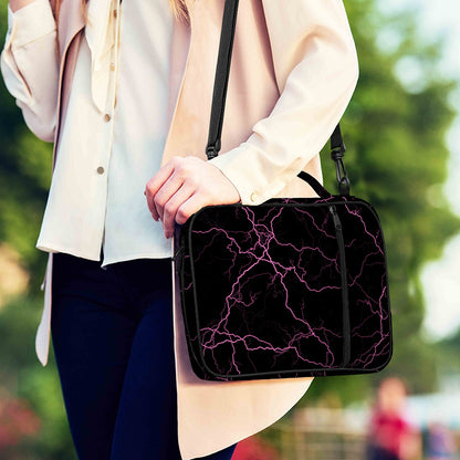 Purple Lightning Print Shoulder Strap Bible Bag