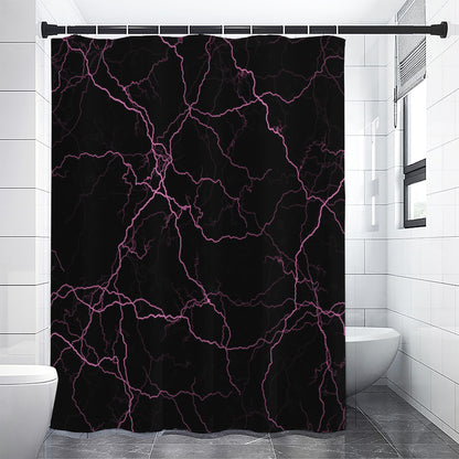 Purple Lightning Print Shower Curtain