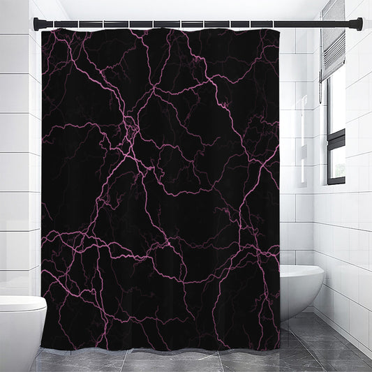 Purple Lightning Print Shower Curtain