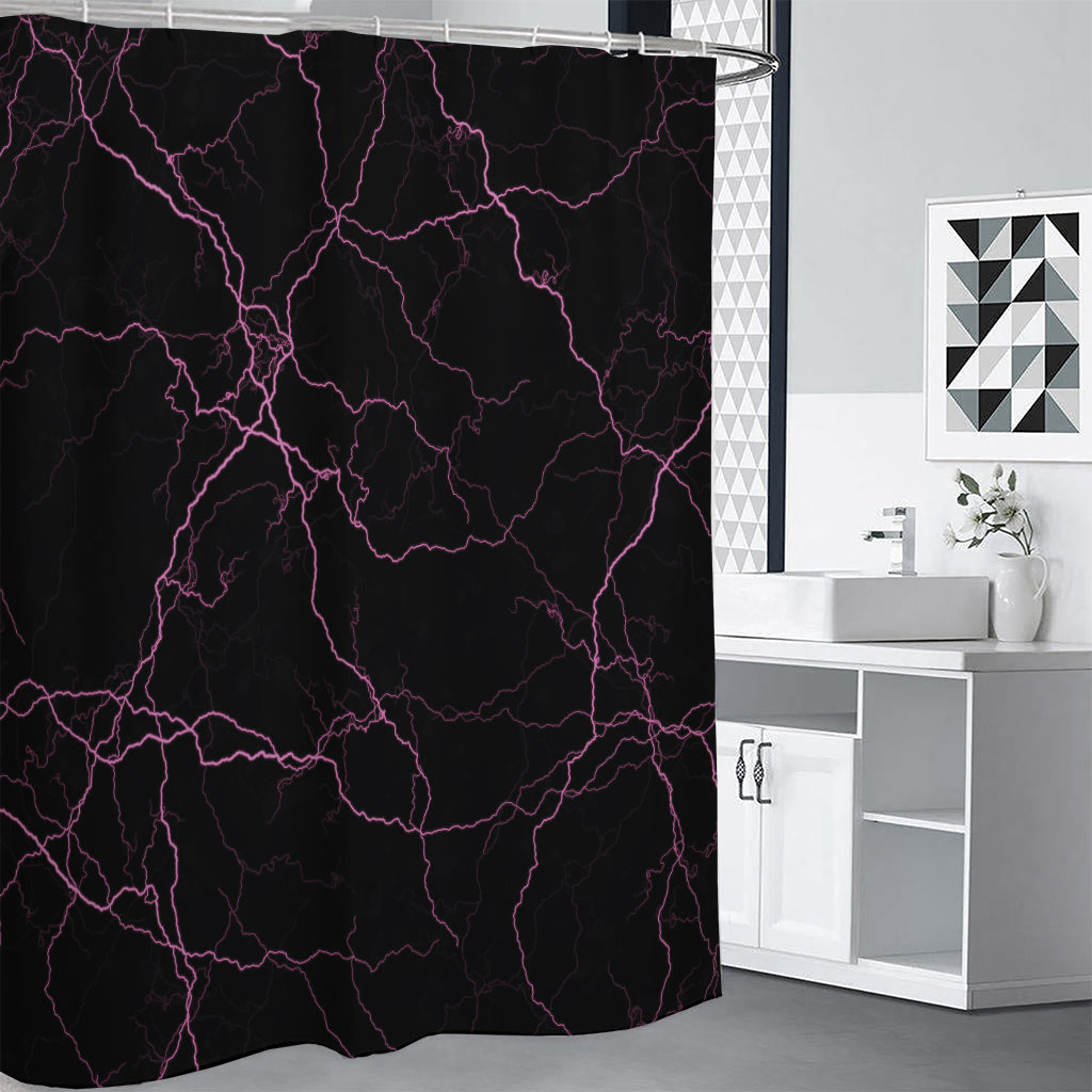 Purple Lightning Print Shower Curtain