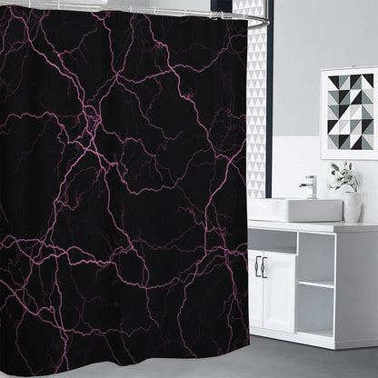 Purple Lightning Print Shower Curtain