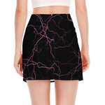 Purple Lightning Print Side Slit Mini Skirt