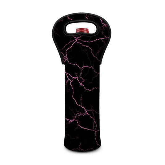 Purple Lightning Print Single Neoprene Wine Tote