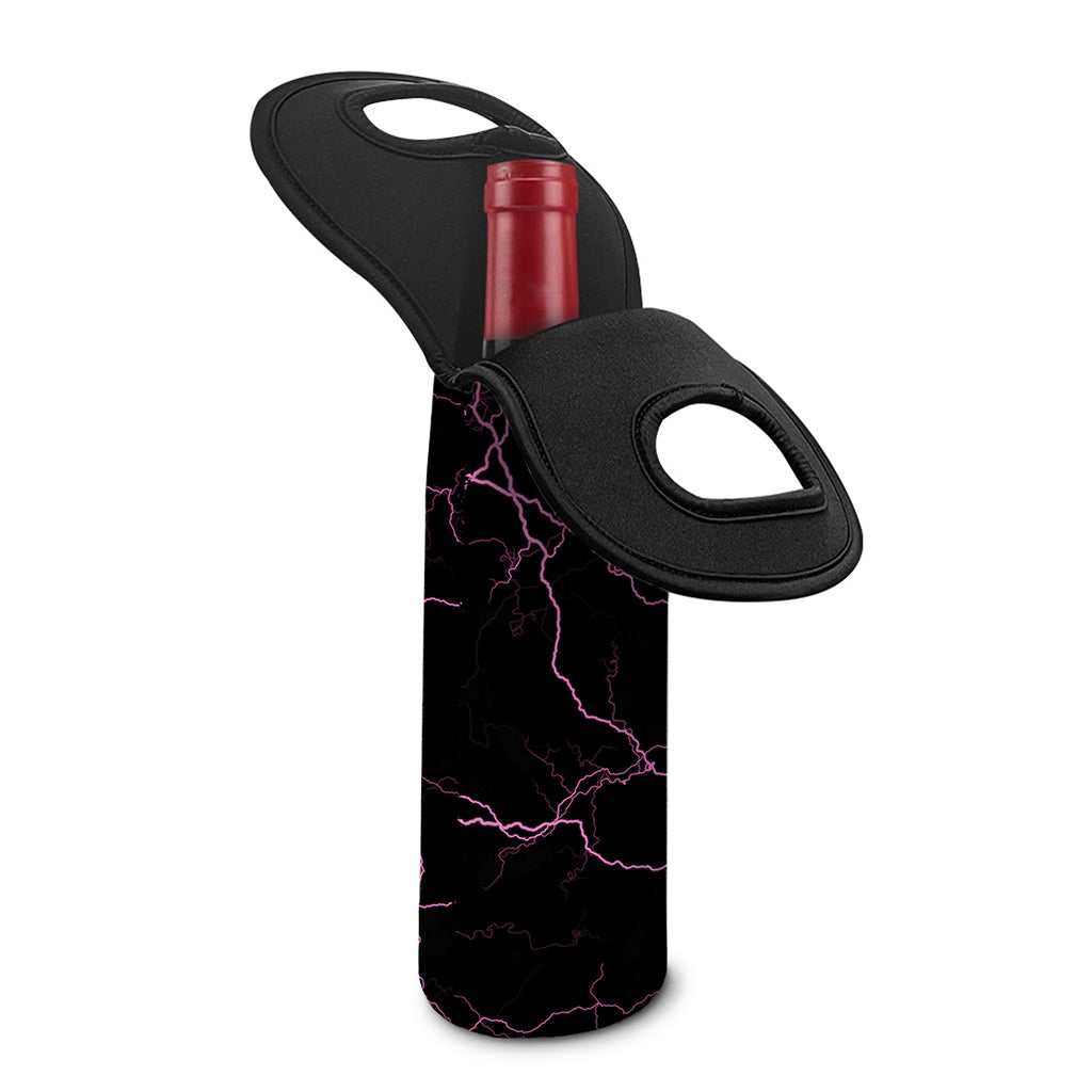 Purple Lightning Print Single Neoprene Wine Tote