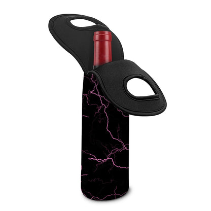 Purple Lightning Print Single Neoprene Wine Tote