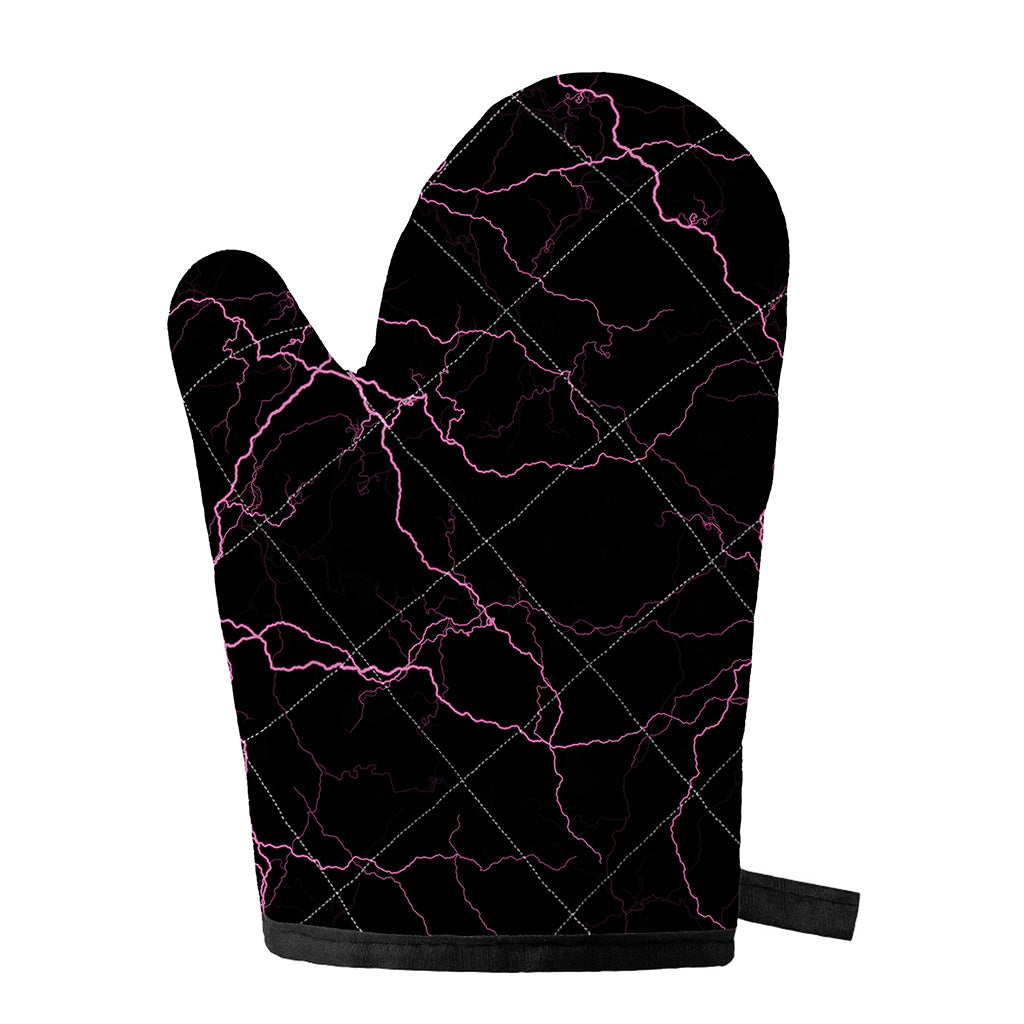 Purple Lightning Print Single Oven Mitt