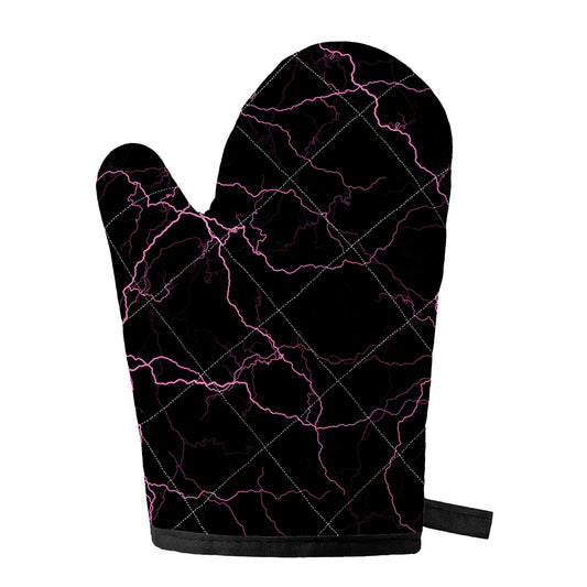 Purple Lightning Print Single Oven Mitt