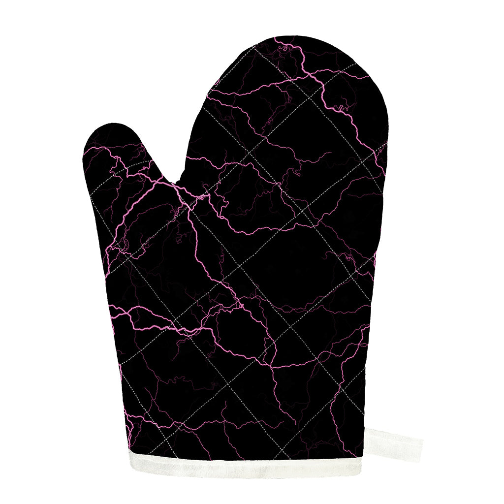 Purple Lightning Print Single Oven Mitt