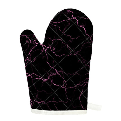 Purple Lightning Print Single Oven Mitt