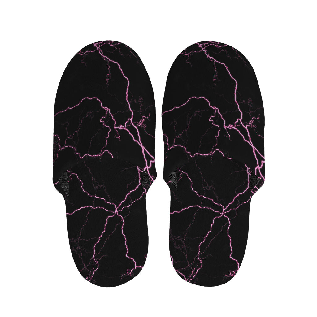 Purple Lightning Print Slippers