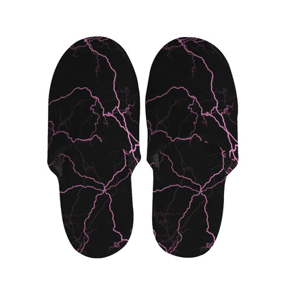 Purple Lightning Print Slippers