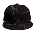 Purple Lightning Print Snapback Cap