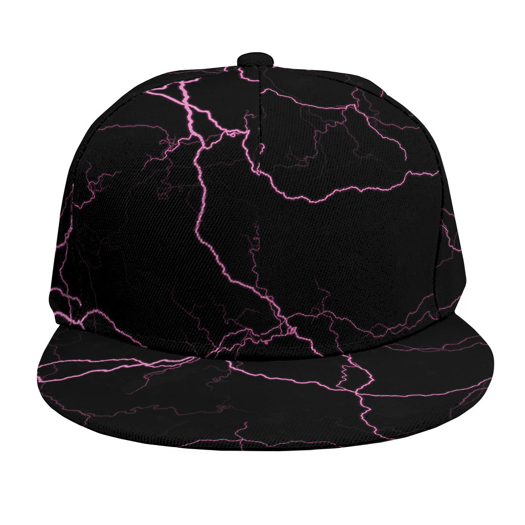 Purple Lightning Print Snapback Cap