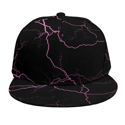 Purple Lightning Print Snapback Cap