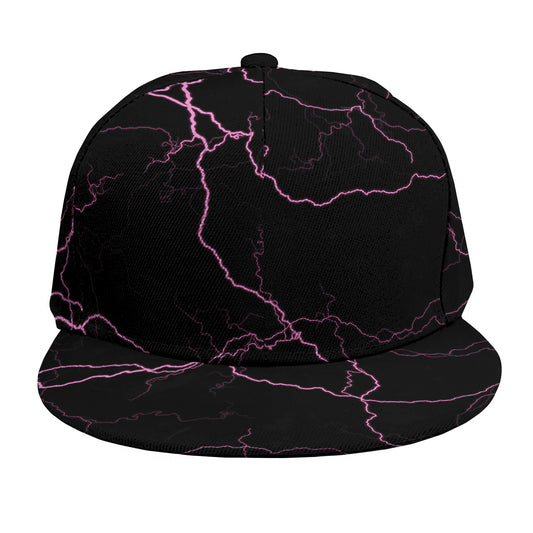 Purple Lightning Print Snapback Cap