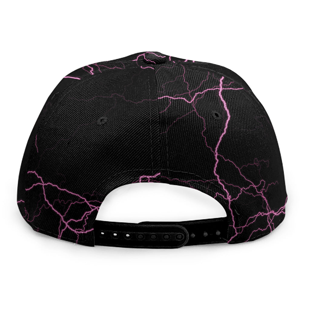 Purple Lightning Print Snapback Cap