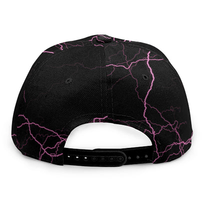 Purple Lightning Print Snapback Cap