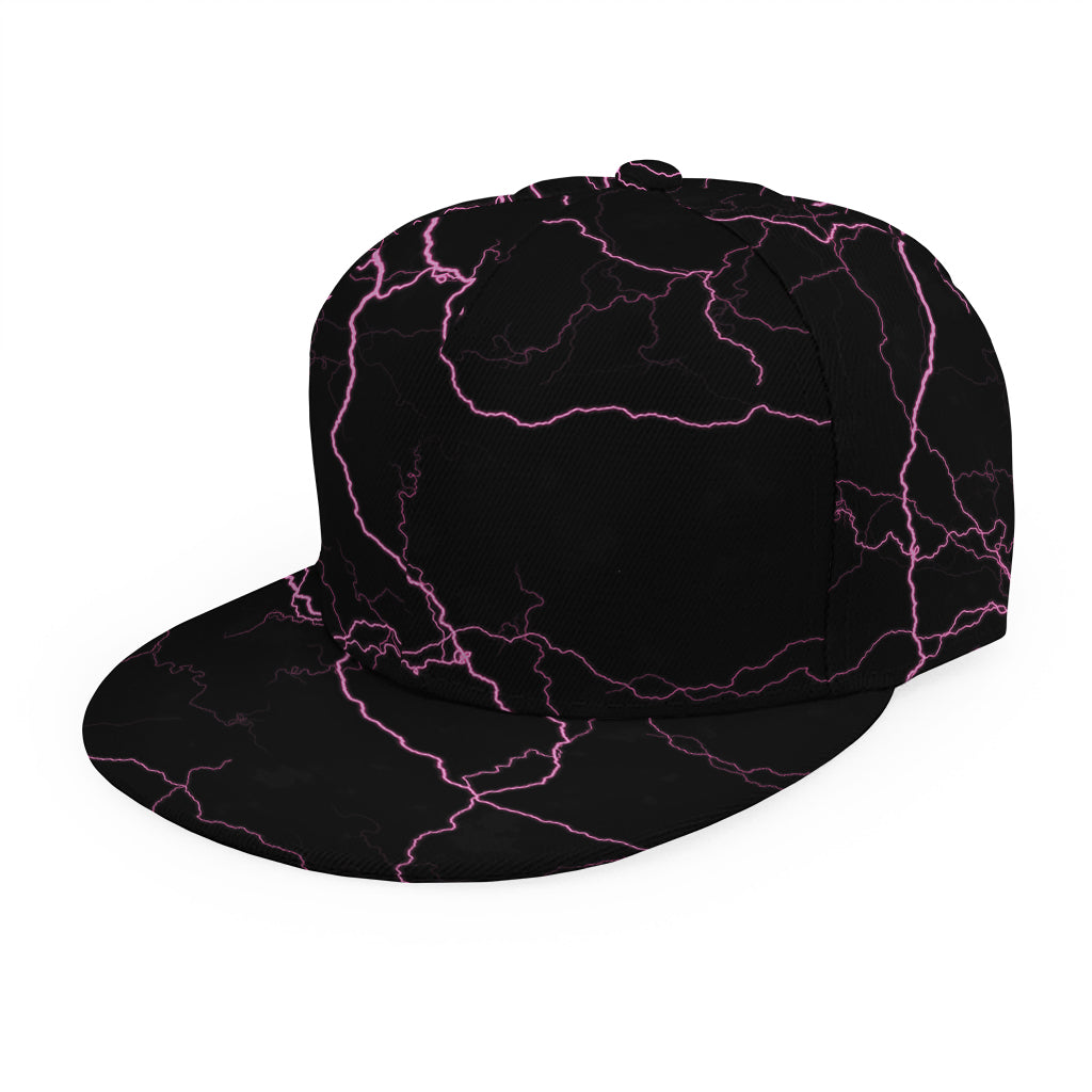 Purple Lightning Print Snapback Cap