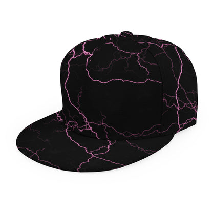Purple Lightning Print Snapback Cap