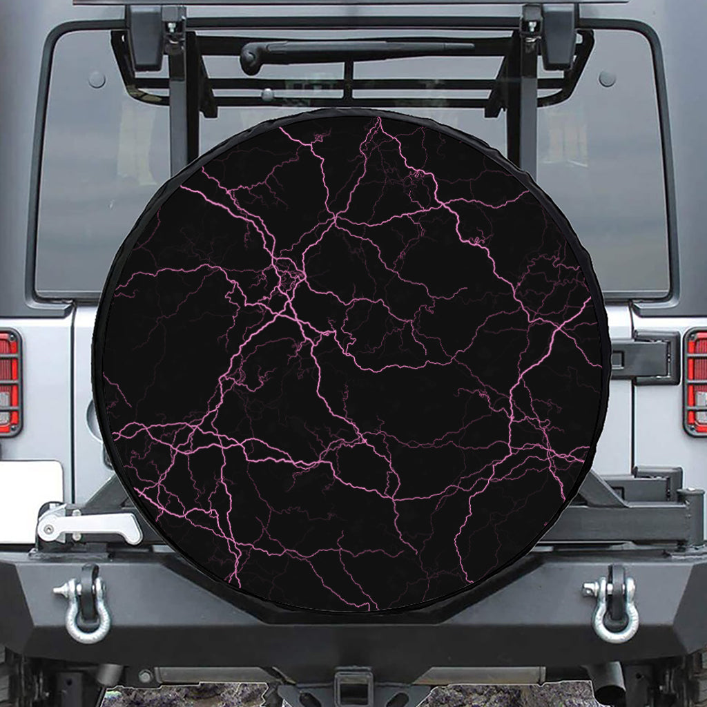 Purple Lightning Print Tire Cover