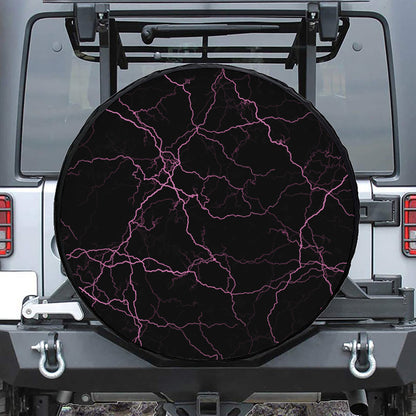 Purple Lightning Print Tire Cover