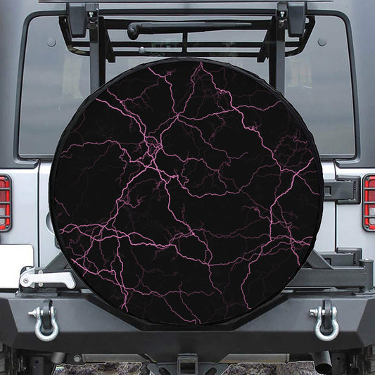 Purple Lightning Print Tire Cover