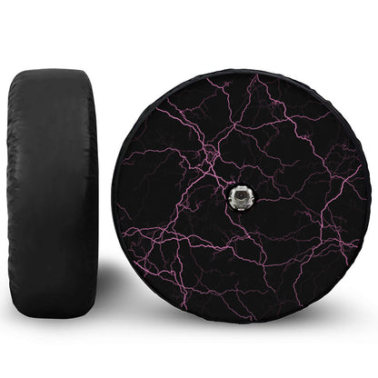 Purple Lightning Print Tire Cover With Camera Hole