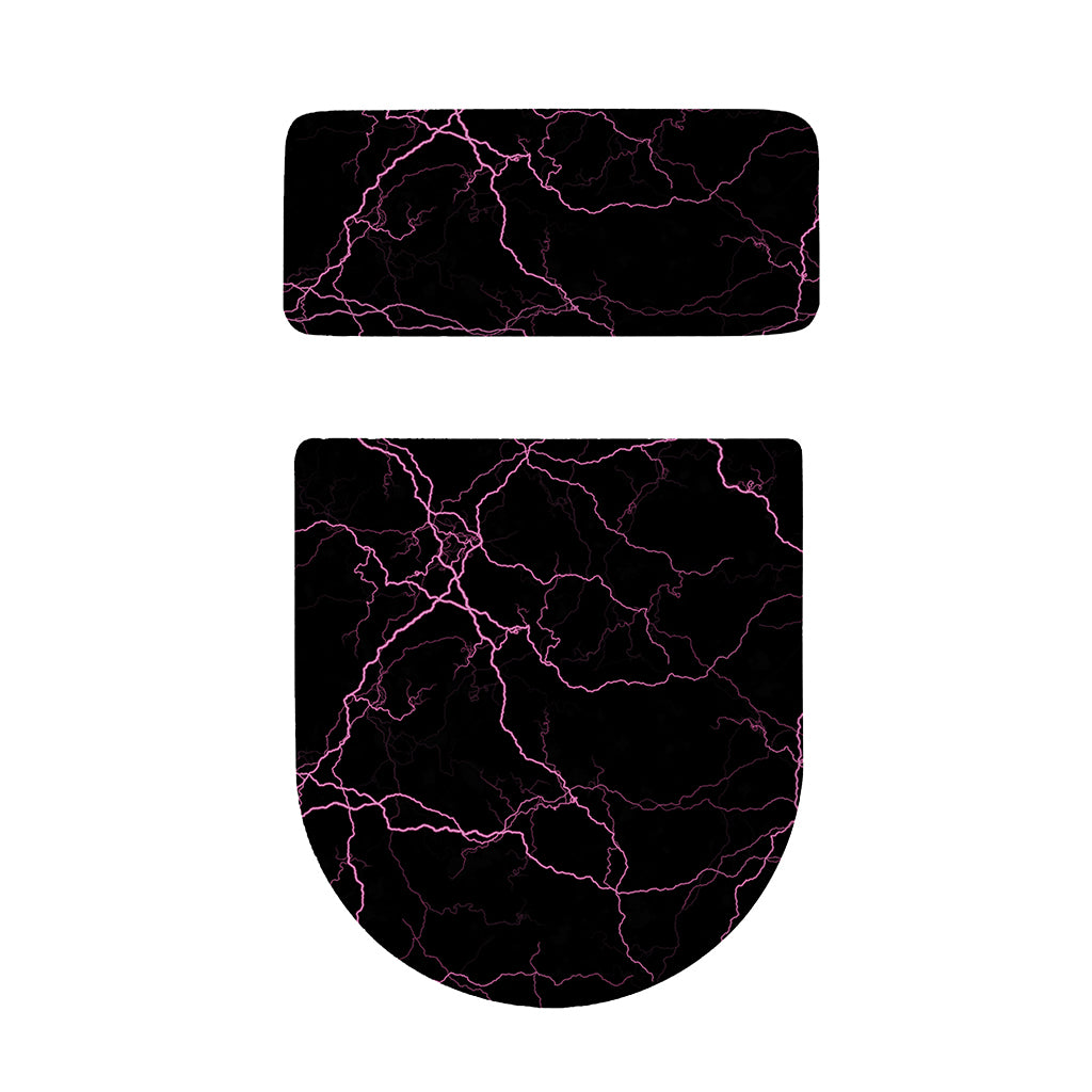 Purple Lightning Print Toilet Lid And Tank Cover Set