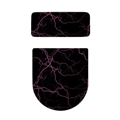 Purple Lightning Print Toilet Lid And Tank Cover Set
