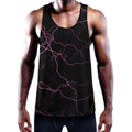 Purple Lightning Print Men's Workout Tank Top