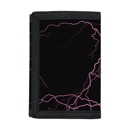 Purple Lightning Print Trifold Wallet