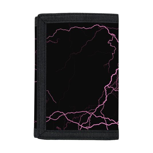 Purple Lightning Print Trifold Wallet