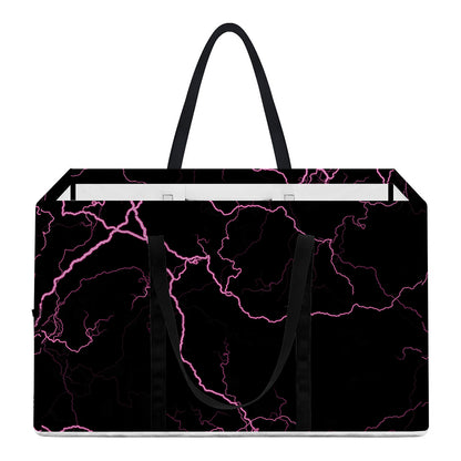 Purple Lightning Print Utility Tote Bag