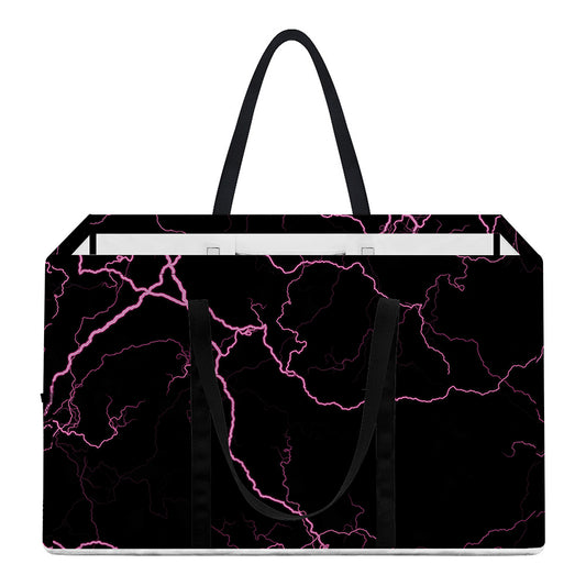 Purple Lightning Print Utility Tote Bag