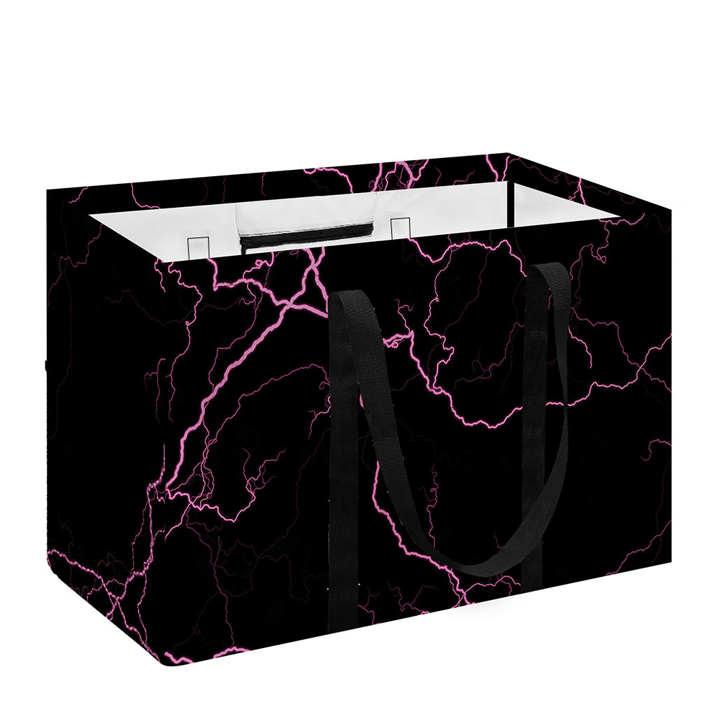 Purple Lightning Print Utility Tote Bag