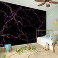 Purple Lightning Print Wall Sticker
