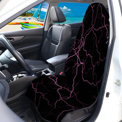 Purple Lightning Print Waterproof Car Seat Cover