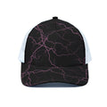 Purple Lightning Print White Mesh Trucker Hat