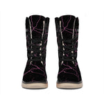 Purple Lightning Print Winter Boots
