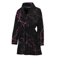 Purple Lightning Print Women's Bathrobe