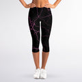 Purple Lightning Print Women's Capri Leggings