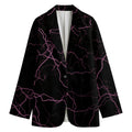 Purple Lightning Print Women's Cotton Blazer
