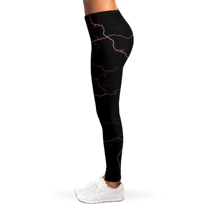 Purple Lightning Print Women's Leggings